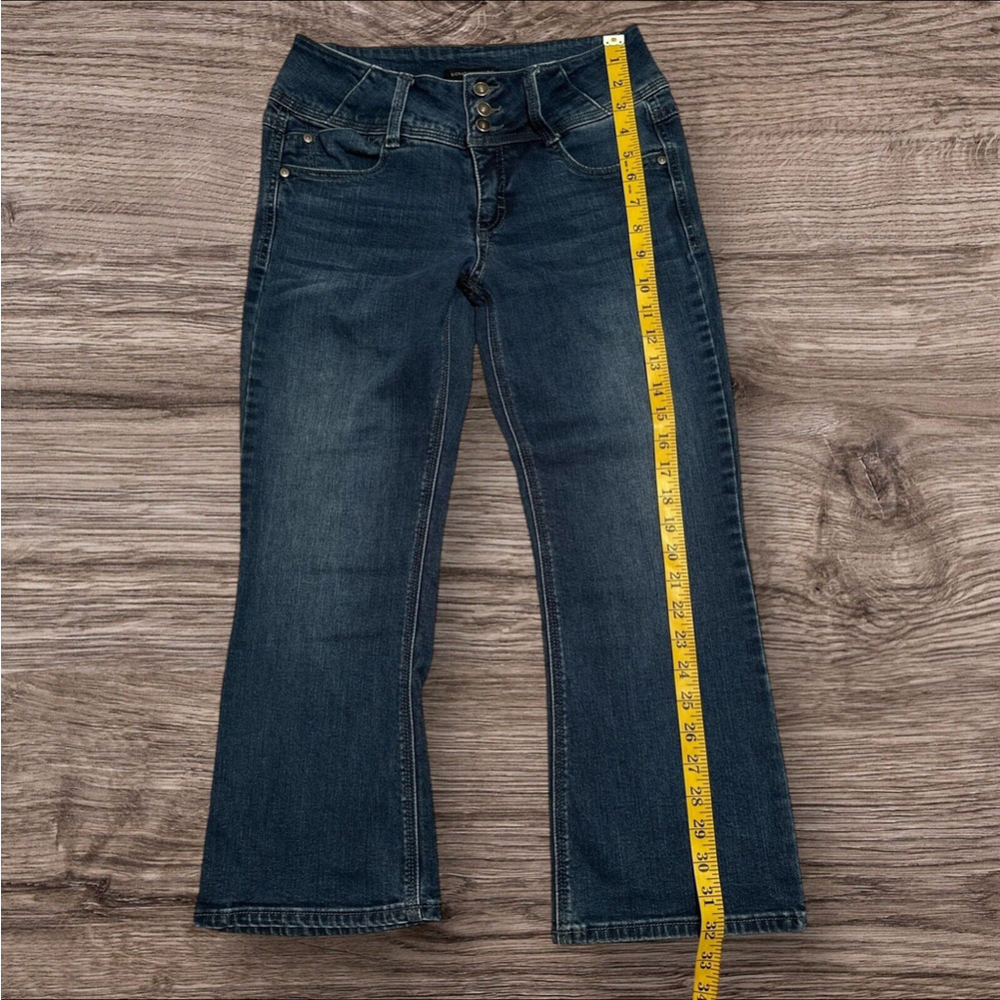Signature Studio Blue Denim CAPRI Jeans Womens Size 6 Zip Button - Picture 10 of 16